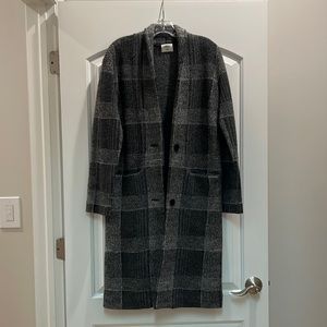 100% Merino Wool Wilfred Long Jacket Plaid